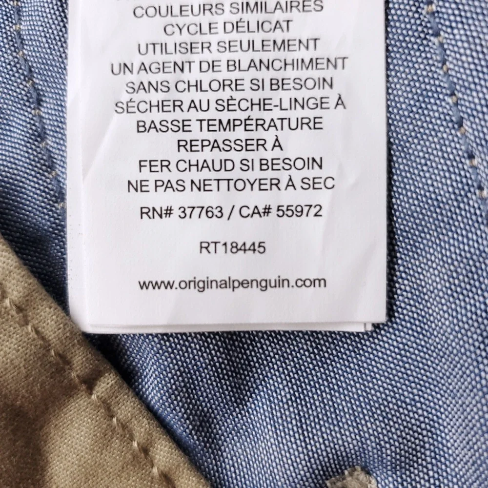 Original Penguin Straight Chino Pants Mens 34x32 Tan Stretch Casual Work Preppy